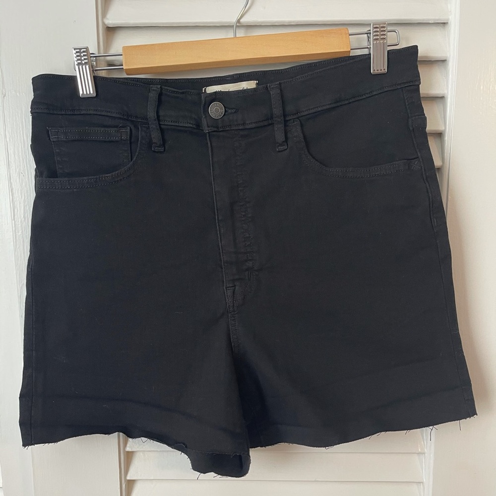 Madewell Curvy Black Jean Shorts